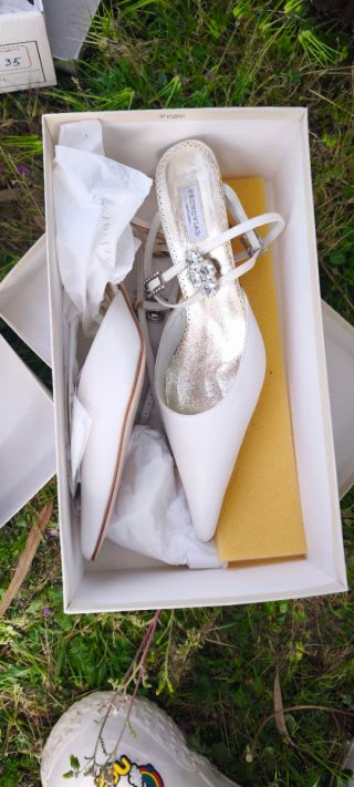 Zapatos de fiesta blancos Pronovias