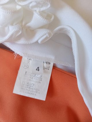 Falda y blusa flamenca naranja y blanca