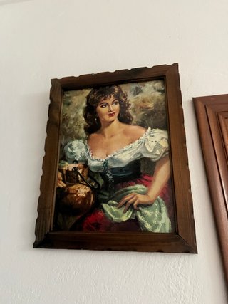 Cuadro vintage mujer con cántaro