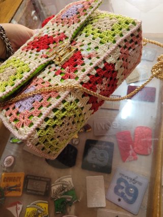 Borsa Uncinetto Multicolore