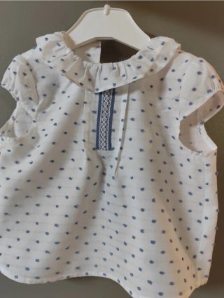Blusa y ranita de bebé con topos azul 86 cm