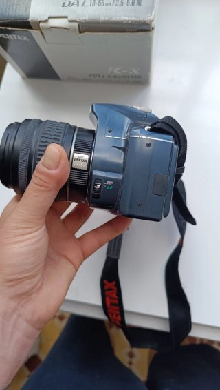 Máquina Fotográfica Pentax K-X Azul Completa Caixa
