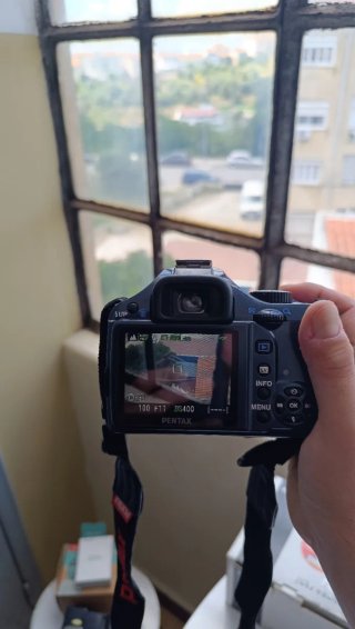 Máquina Fotográfica Pentax K-X Azul Completa Caixa