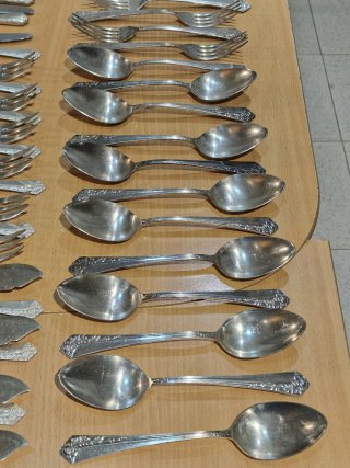 Set di posate Dalia 96, 97 pezzi, alpaca con bagno in argento