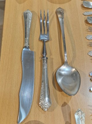Set di posate Dalia 96, 97 pezzi, alpaca con bagno in argento