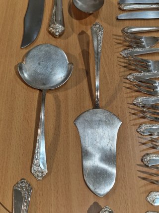 Set di posate Dalia 96, 97 pezzi, alpaca con bagno in argento