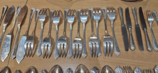 Set di posate Dalia 96, 97 pezzi, alpaca con bagno in argento