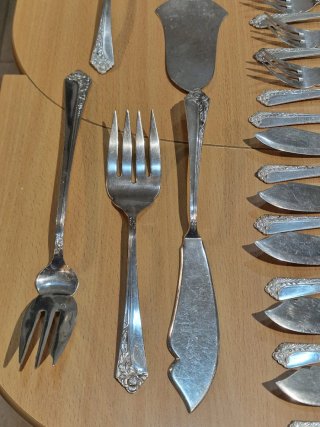 Set di posate Dalia 96, 97 pezzi, alpaca con bagno in argento