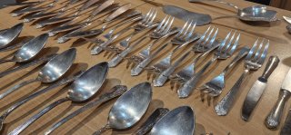 Set di posate Dalia 96, 97 pezzi, alpaca con bagno in argento