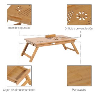 Tavolo pieghevole in bambù