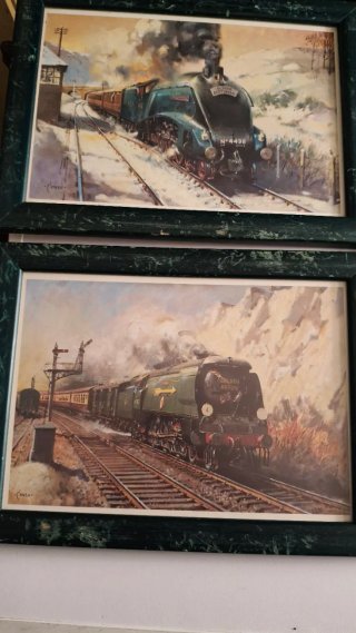Set de 4 cuadros de trenes