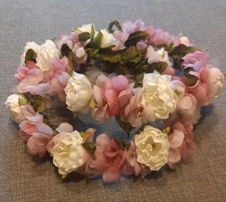 Coroncina fiori rosa e bianchi