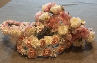 Coroncina fiori rosa e bianchi