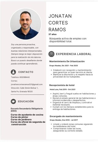 Busco trabajo ,granada i alrededores