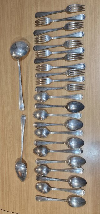 Set di posate Dalia 60 Alpaca 25 pezzi con placcatura in argento