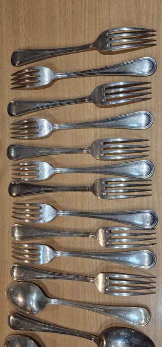 Set di posate Dalia 60 Alpaca 25 pezzi con placcatura in argento