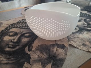 Colador de cocina blanco