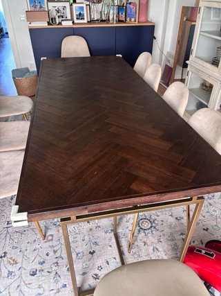 Mesa Comedor Madera y Metal 220x90cm