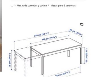 Mesa de comedor extensible madera
