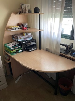 Mesa escritorio ordenador madera y metal