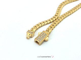 cadena oro 18k con piedra con circonita 22cm