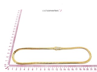 cadena oro 18k con piedra con circonita 22cm