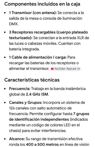 Kit Transmisor Receptor DMX512 Inalámbrico