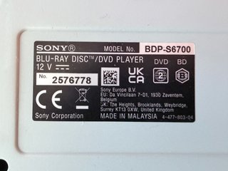 Reproductor Blu-ray Sony BDP-S6700 + 3 Gafas 3D