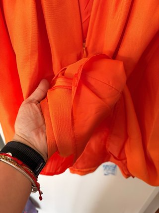 Vestido naranja ceremonia lazo talla 40