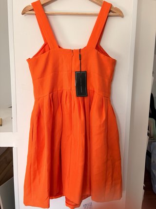 Vestido naranja ceremonia lazo talla 40