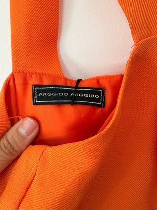 Vestido naranja ceremonia lazo talla 40