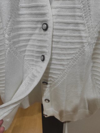Chaqueta blanca punto con bordado