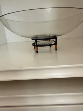 Centro de mesa cristal y metal de 20 cm de diametr