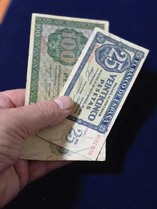 2 Billetes España 25 y 100 Pesetas 1936 Burgos