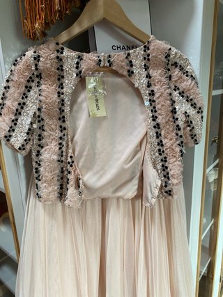 Conjunto tul y lentejuelas rosa y plata