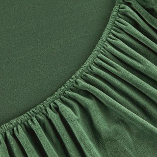 Sábana bajera de terciopelo verde 140x200