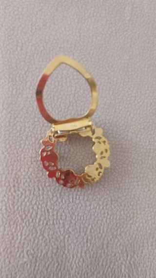 Anillo pañuelo dorado con perlas