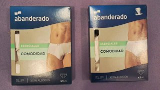Pack 2 Slips Abanderado. Talla XEG (60). Blancos