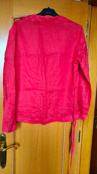 Conjunto Lino Blusa y Pantalón Rojo