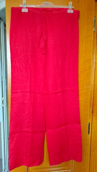 Conjunto Lino Blusa y Pantalón Rojo