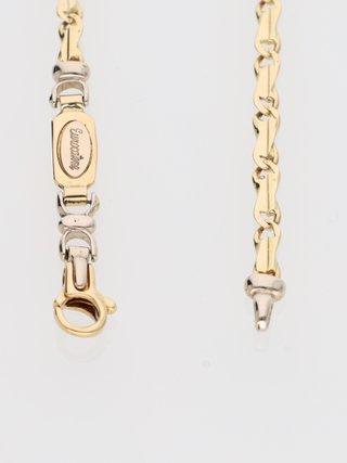 Bracciale Oro Giallo/Bianco 18kt Maglie Piatte