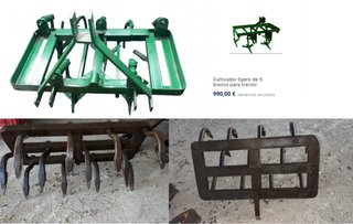 Cultivador y gradilla tractor