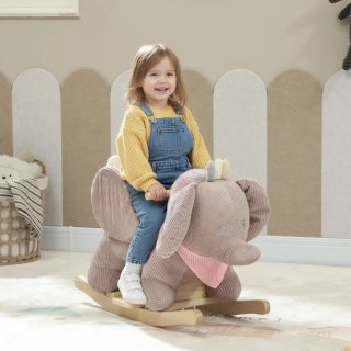 Elefante balancín peluche niños sonido cinturon