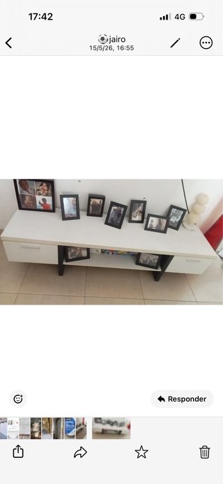 Mueble bajo 2 cajones blanco y negro