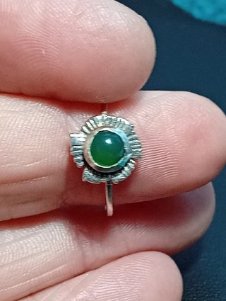 Anillo Plata Ley Flor onix verde