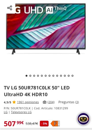 TV LG 50 UHD AI ThinQ 2023