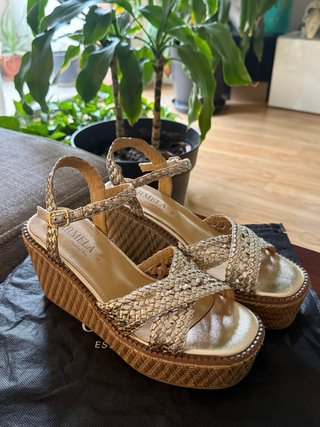 Sandalias Carmela Mujer Talla 40 Doradas