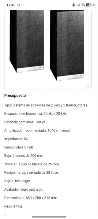 Altavoces Kef 304 Negros