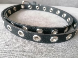 Cintura nera con borchie Pieces 80cm