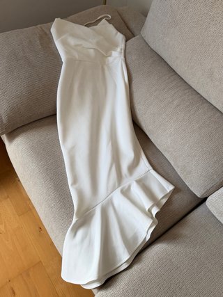 Vestido ASOS blanco cóctel ajustado de sirena